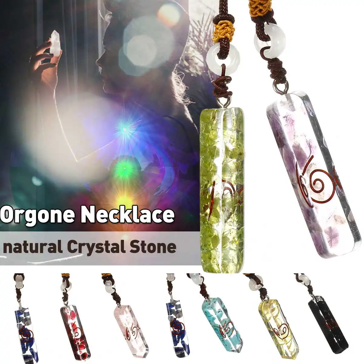 Натуральный кулон ожерелье оргонит улучшение Фортуны помочь бизнес Природный кристалл энергии Orgone ювелирный процесс Смола счастливый подарок