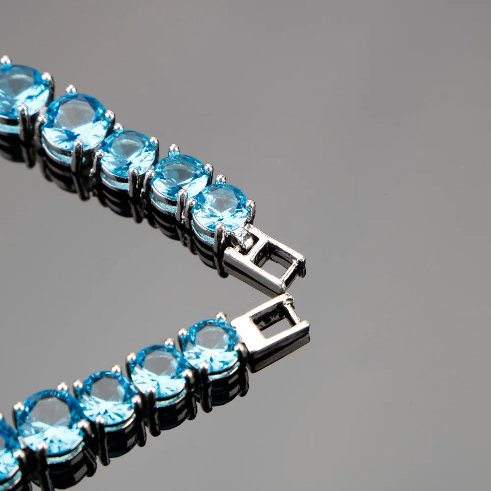 SexeMara Подвески небесно-голубые камни CZ браслеты для женщин серебро 925 ювелирные