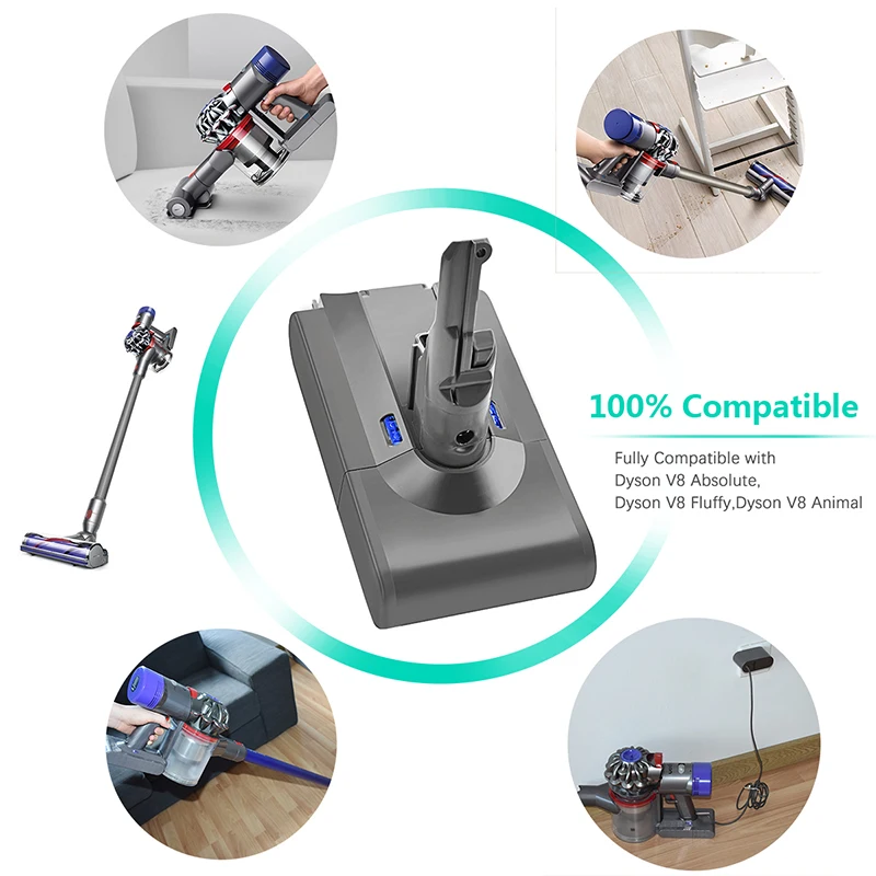 

Battool For V8 6000mAh 21.6V Battery For Dyson V8 Battery Absolute V8 Animal Li-ion Vacuum Cleaner Rechargeable Tools Battery