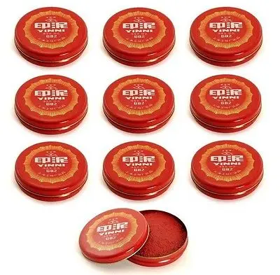 10Pcs RED CALLIGRAPHY INK Round Tin Chinese Yinni 682 Paste Stamp Painting Stamping Seals WHOLESALE