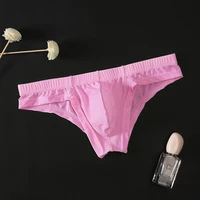 mens underwear ice silk briefs mens transparent ultra thin breathable u convex low waist sexy underwear men