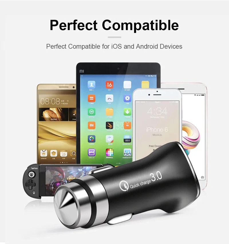 QC 3,0 быстрое зарядное устройство для автомобиля type C usb кабель для samsung Galaxy S9 S8 A50 A9 A5 honor view 10 20 One Plus 7 5T LG G6 G5