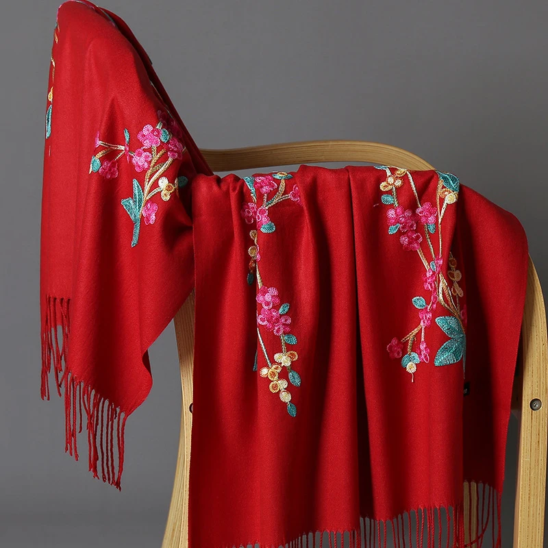 Роскошный брендовый женский шарф из пашмины высокое качество зимние кашемировые