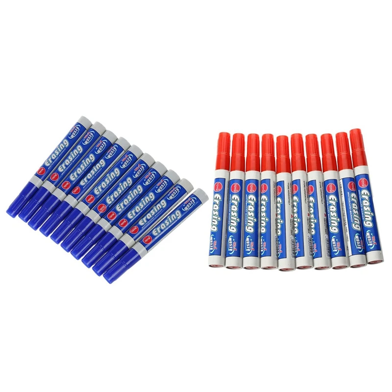 20 шт доска для письма маркерами маркер ручка моющаяся 10 красный и синий |