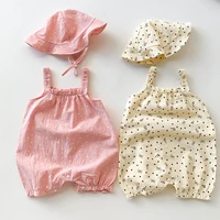 korean style 0 24m summer toddler baby girl romper baby girls clothes infant baby girls sleeveless print jumpsuithat