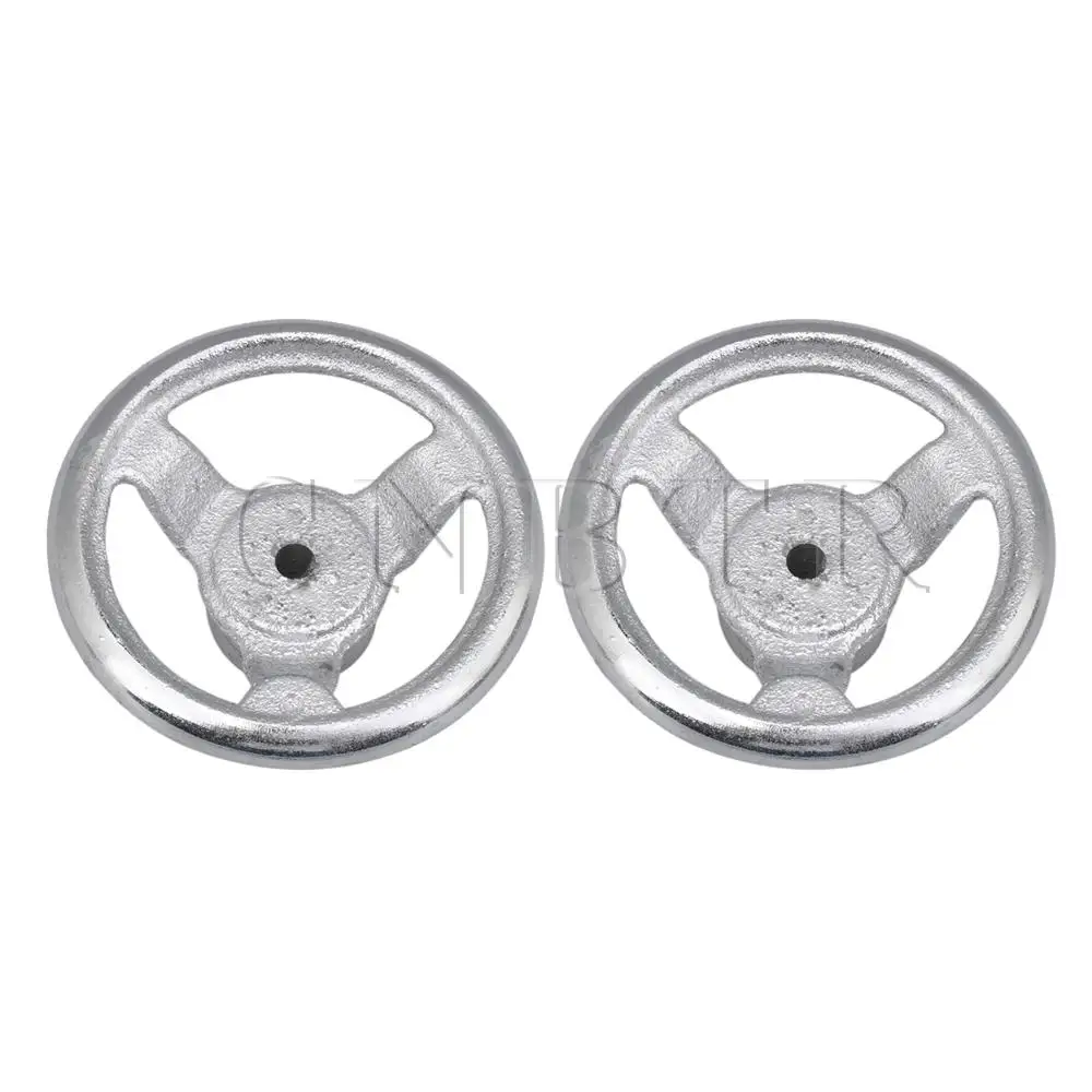 CNBTR 2 шт. трехспицевые серебряные промышленные Круглые Железные Ручные колеса