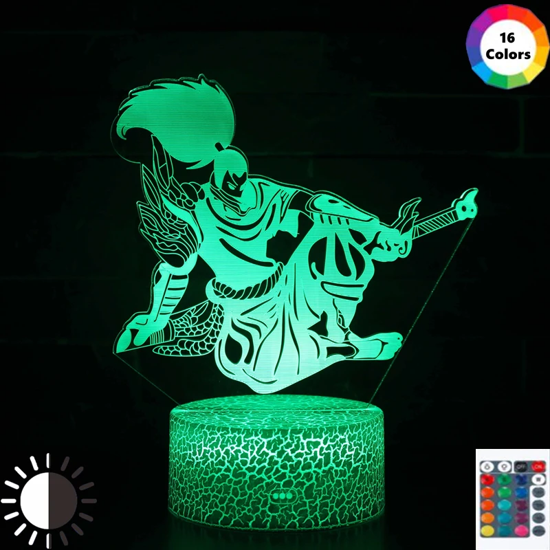 Игра Лига Легенд LoL Heros Ночной светильник непредвиденная фигурка Ясуо установка