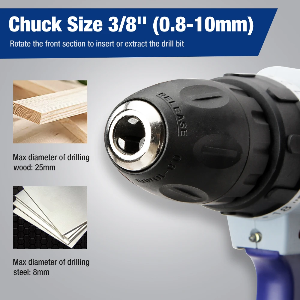 WORKPRO 12V Малый бытовый Электрический Аккумуляторная дрель литий ионный Батарея DIY