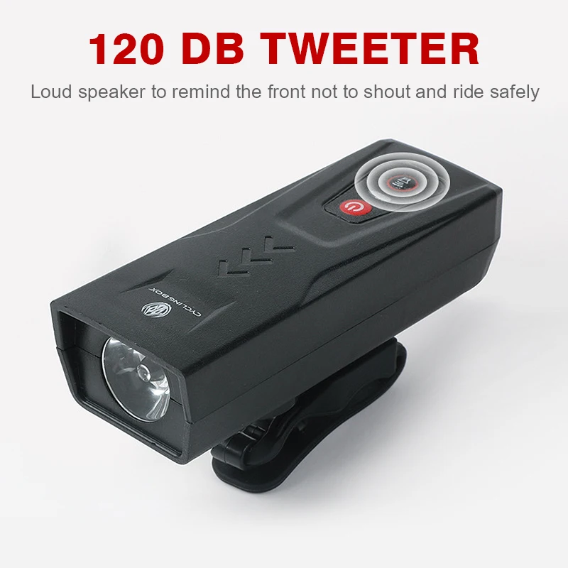 

2-in-1 USB Rechargeable LED Bicycle Headlight Horn Mountain Bike Front Light Bell Bicycle Bell Light USB Rechargeable Headlight