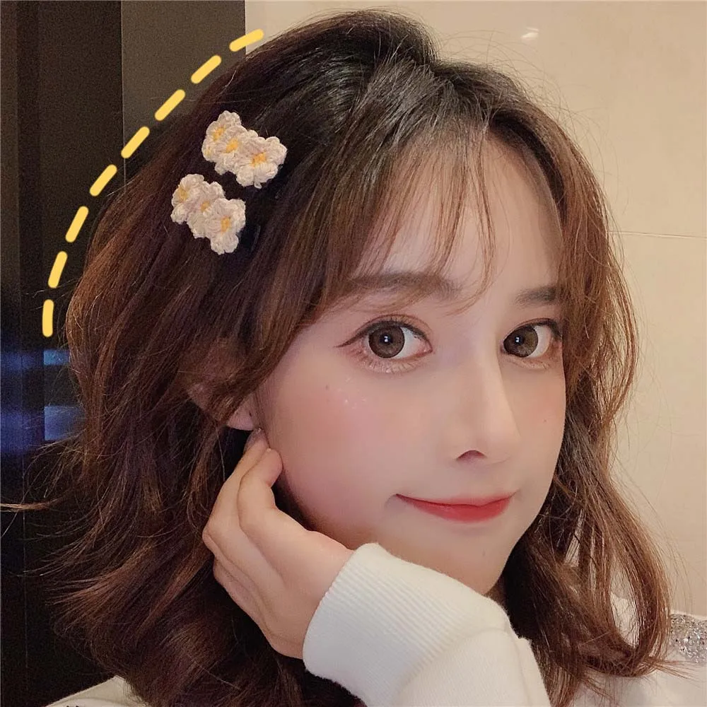 Женская свежая плетеная заколка для волос с маргаритками шерстяные шпильки