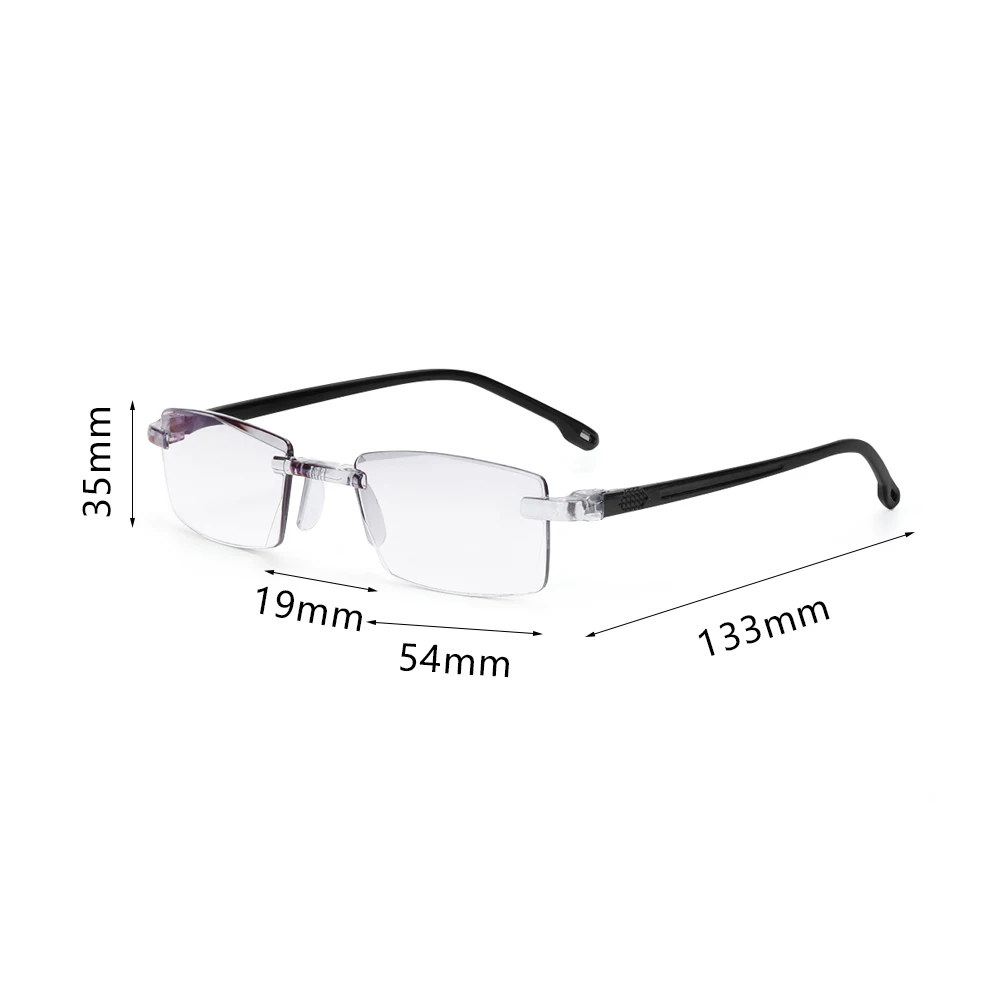 1 шт. унисекс ультралегкие очки без оправы Алмазная огранка для чтения защита от