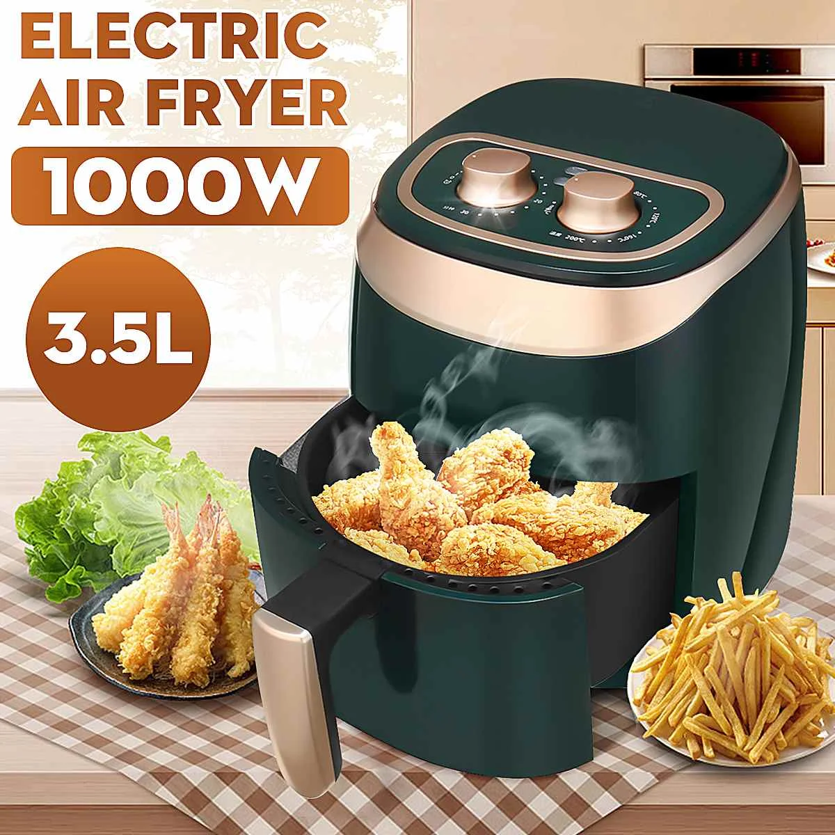 

Умная безмасляная фритюрница, 1000 Вт, л