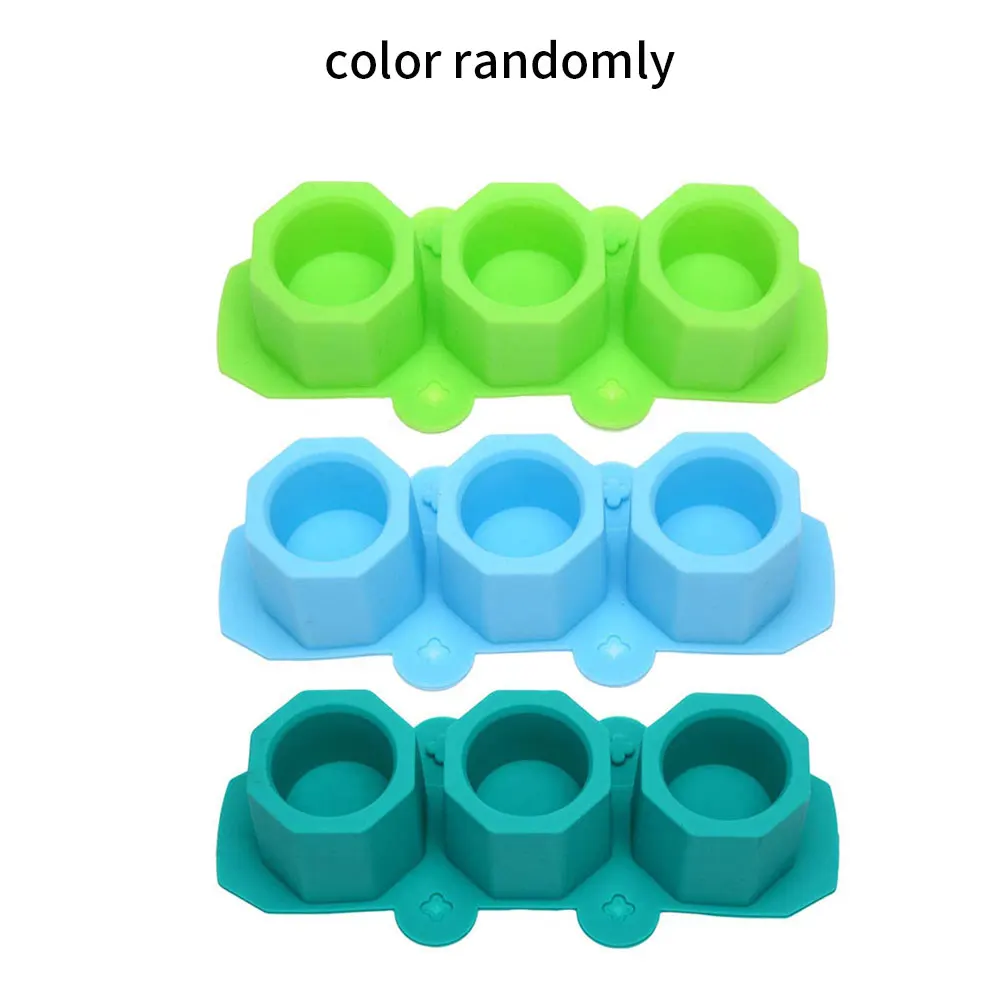

Silicone Pot Molds Form Arts Craft Polygonal Cup Moulds DIY Succulent Flower Pot Clay Plaster Gypsum Mold 3 Holes Concrete Mould
