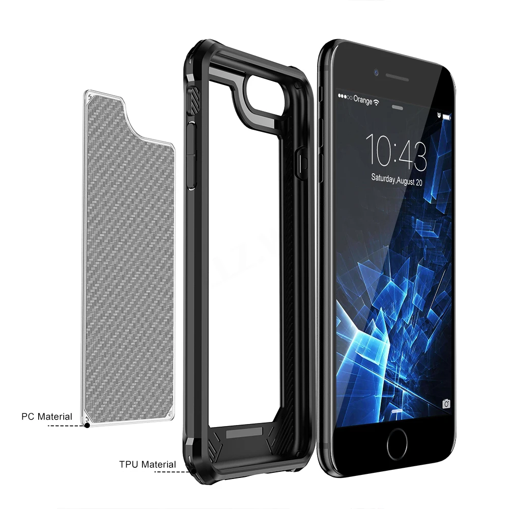 Мужской Жесткий чехол из углеродного волокна для iPhone 7 Plus 8 6S 6 X Xr Xs Boy классный