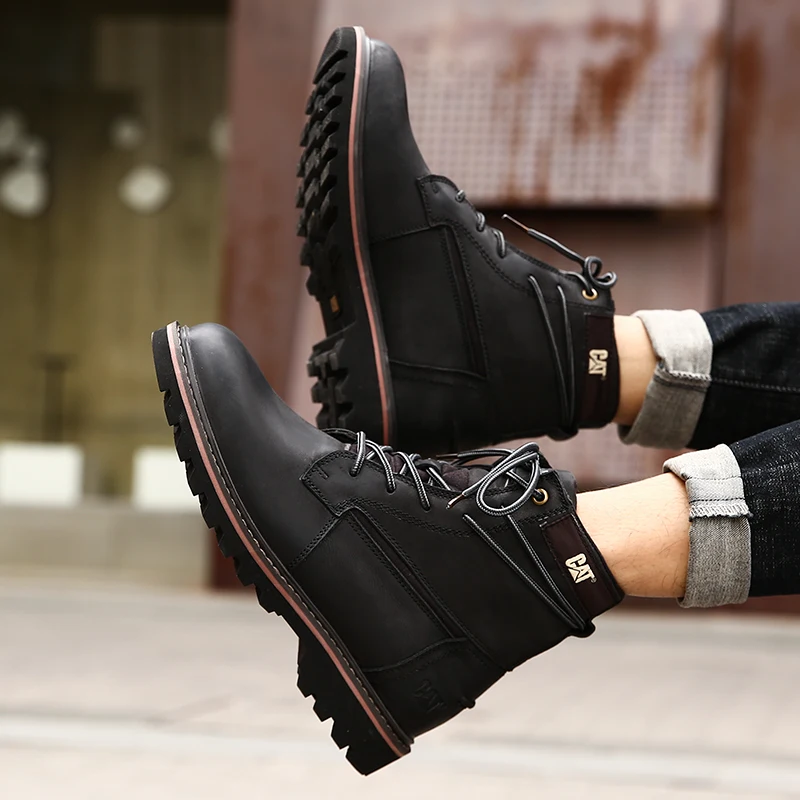 

Luxury Brand Tactical Shoes for Men Steel Toe Working Safety Boots Man Anti-Slip Mens Combat Military Boots Lacing Cowboy Boots