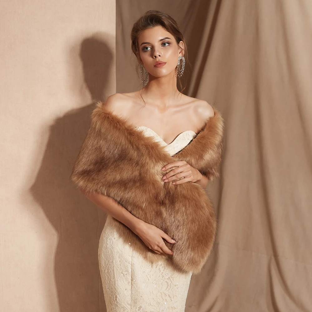 2019 Свадебный Топ Болеро женский свадебный Шарф Палантин коричневые накидки для