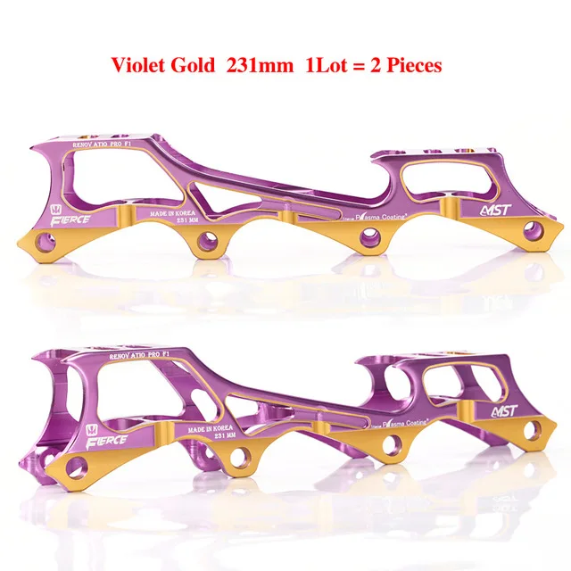 Purple Gold 231mm Роликовые коньки рокерного типа, рама с 219 мм 231 мм 243 мм банановым основанием, 6019 алюминиевый сплав с ЧПУ для SEBA FSK слалом - Цвет: Purple Gold 231mm