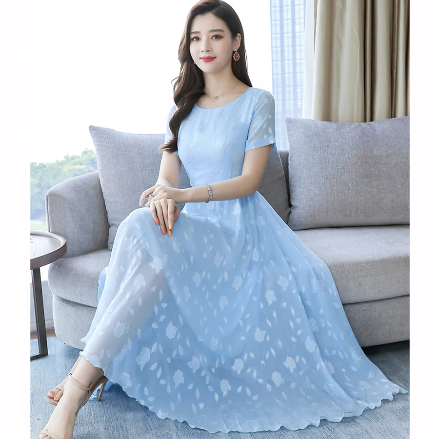 2022 Spring Summer Beach Vacation Chiffon Maxi Dresses Plus Size Print Vintage Runway Dress Elegant Women Bodycon Party Vestidos | Женская