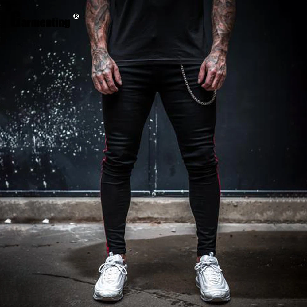 

Plus Size 3xl Mens Jeans Demin Pants Casual Trousers Men Fashion 2021 New Patchwork Striped Bottom Streetwear Male Denim Jeans