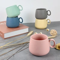 creative simple ceramic cup with handle handmade coffee cups round tea cups mug unique gift home decoration drinking mugs