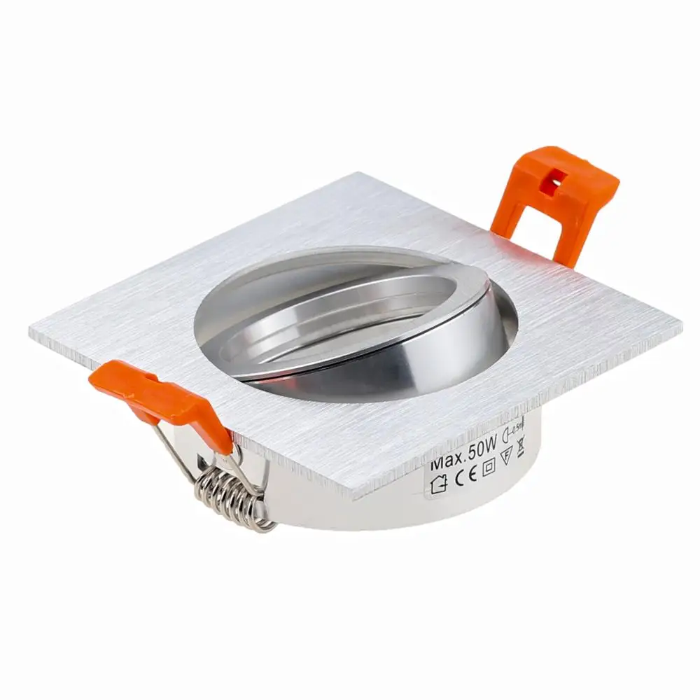 Серебряный квадратный Встраиваемый светодиодный светильник с регулируемой