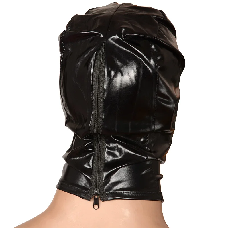 Сексуальные головные уборы с покрытием БДСМ бондаж маска-портупея наголовник