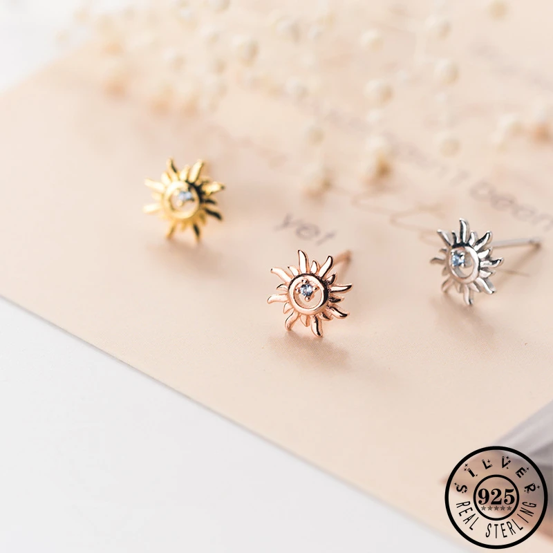 925 стерлингового серебра нежный солнца с мелким синим кубический циркон камень