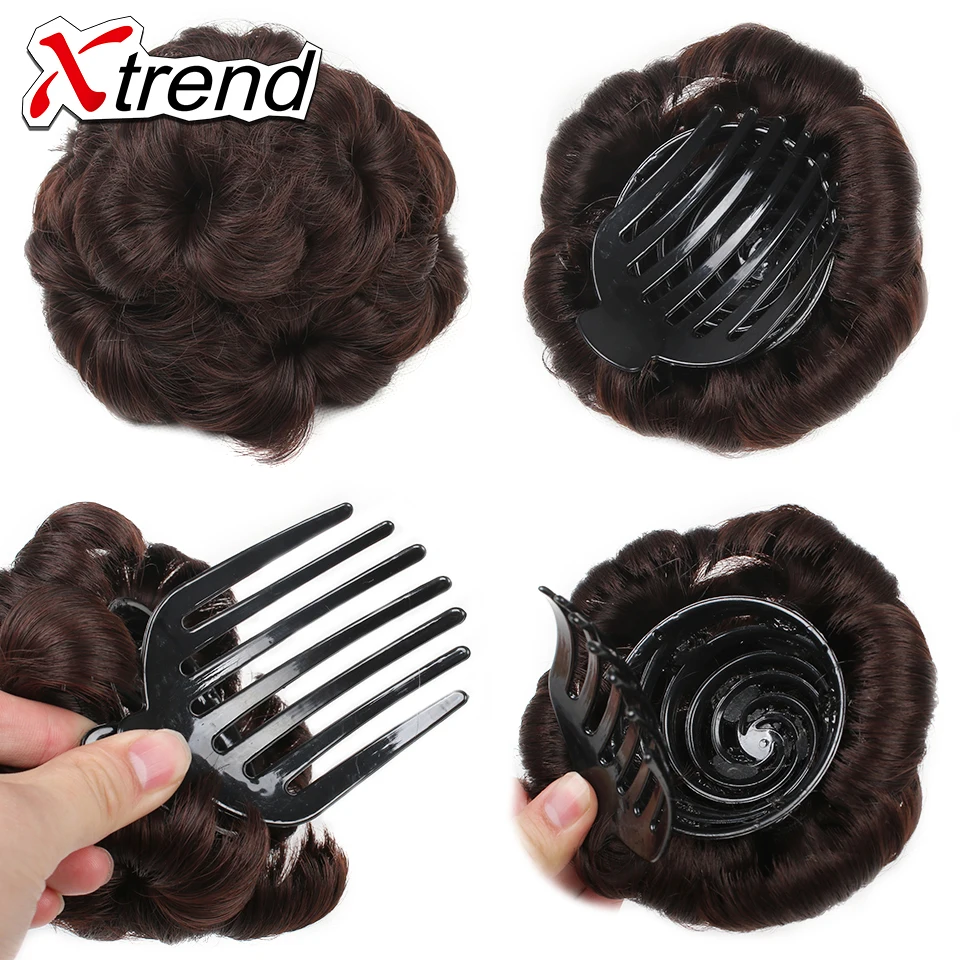 Накладные волосы Xtrend для женщин синтетические вьющиеся шиньоны 9 цветов