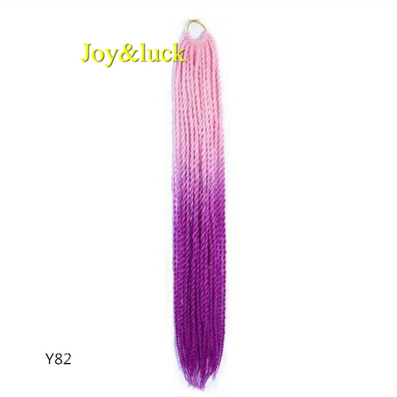 Y82 Joy& luck 24 дюйма Сенегальские закрученные крючком косички 30 прядей синтетические волосы для наращивания плетение волос - Цвет: Y82