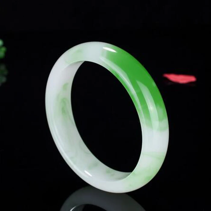 1 шт. Натуральный китайский зеленый нефритовый браслет Шарм ювелирные изделия