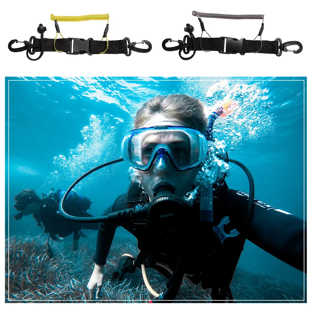 

Scuba Diving Snappy Coil Springs Camera Lanyard Spiral With Ring Dive For Underwater Housing Flashlight Torch
