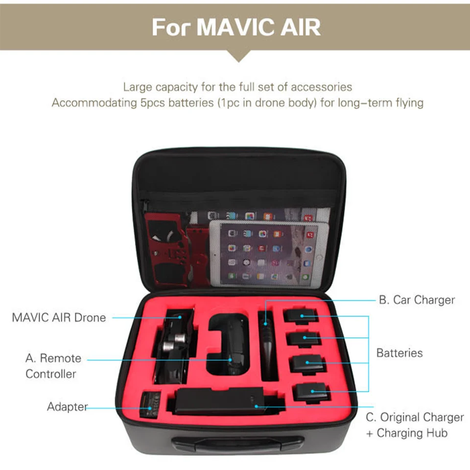 Mavic сумка с жестким каркасом водонепроницаемый ящик для хранения противоударный чехол для DJI MAVIC 2/MAVIC PRO/MAVIC Air/SPARK w/плечевой ремень