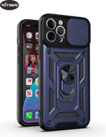 fundas slide armor shockproof phone case for iphone 13 pro max 12 mini 11 pro 7 8 plus xr x xs max se 2020 soft tpu bracket back