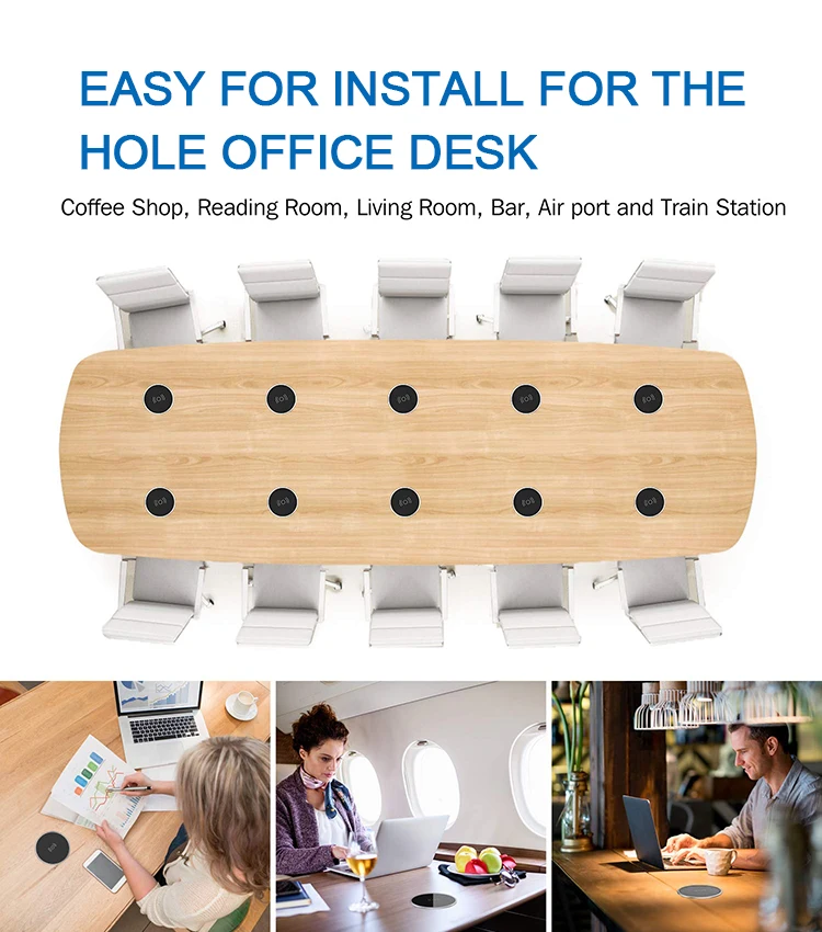 10w fast waterproof wireless charging pad furniture embedded restaurant table wireless phone charger free global shipping