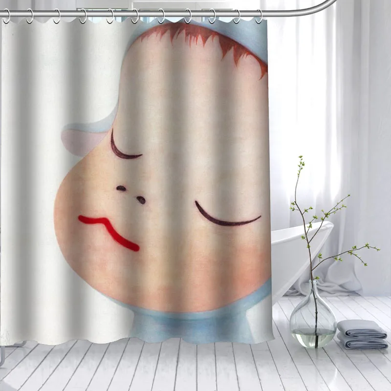 Японская художественная занавеска для душа Nara Yoshitomo из полиэстера 12 крючков