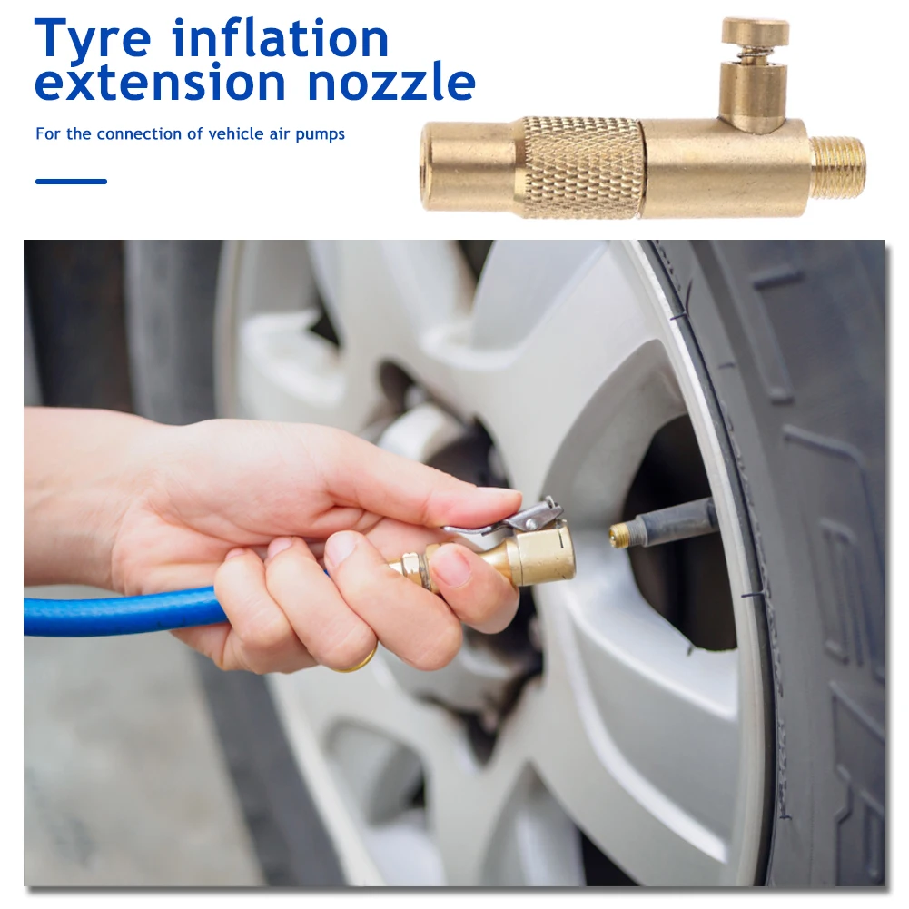 

Universal Screw Type Brass Car Tire Inflator Valve Stem Connector Air Compressor Pump Chuck Lock On Clip Adapter 7.7mm Thread