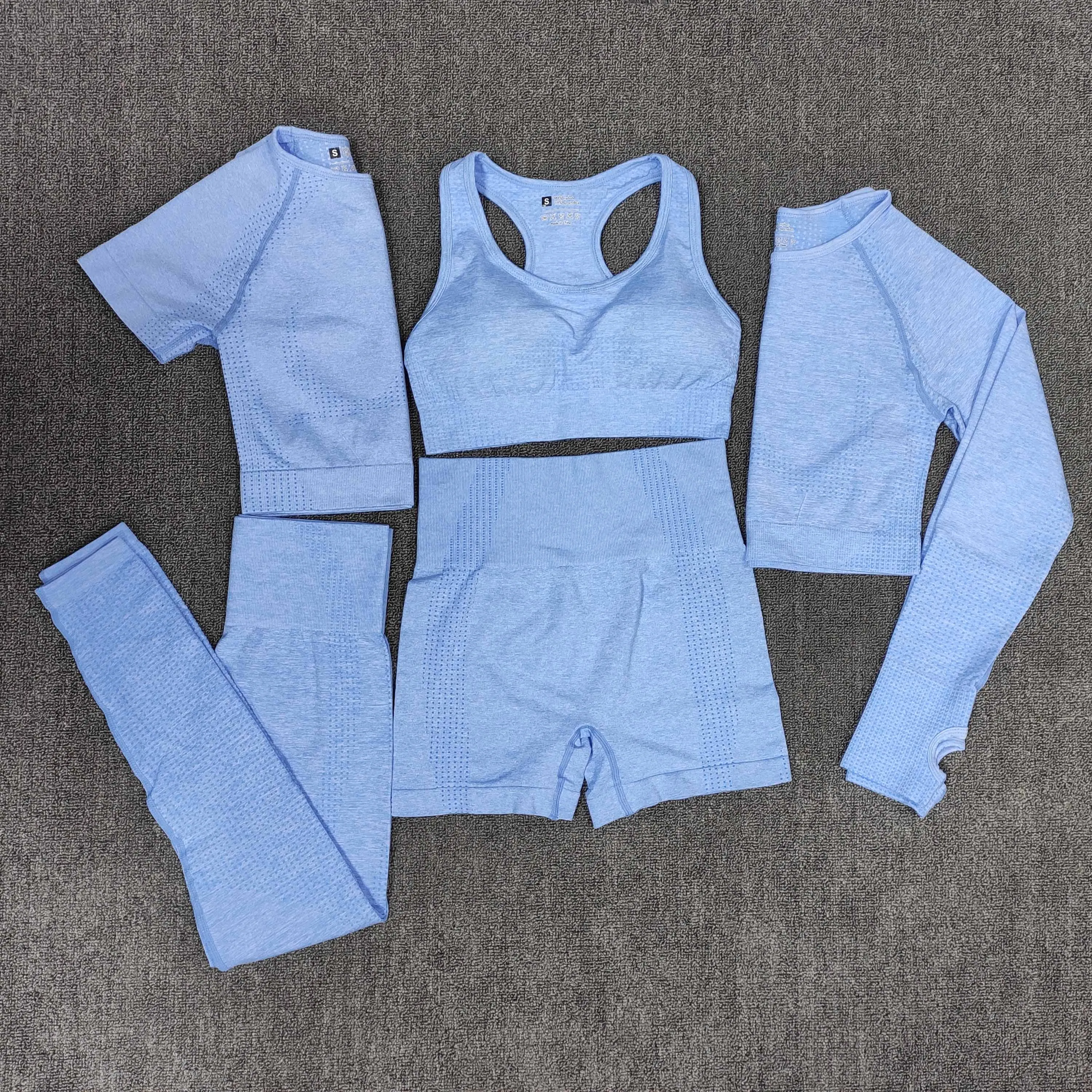 Женский бесшовный комплект для йоги спортивная одежда тренировок спортзала