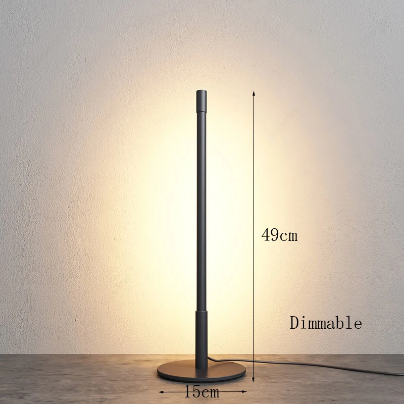 Table Lamp Dimmable Скандинавский минималистичный светодиодный оригинальная Напольная Лампа простая линия стоячие лампы для гостиной черные металлические светильники - Цвет абажура: Table Lamp Dimmable