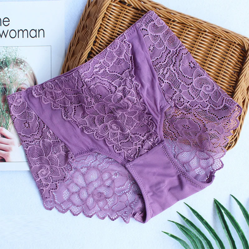 Трусики с высокой талией женское сексуальное кружевное Прозрачное нижнее белье