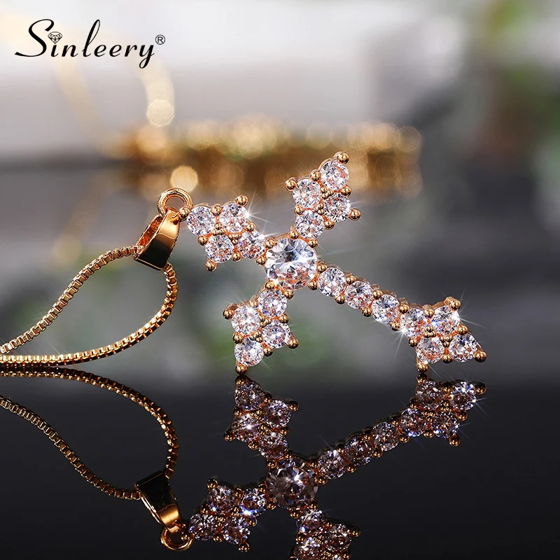 SINLEERY роскошное ожерелье с кубическим цирконием для женщин зеленые розовые синие