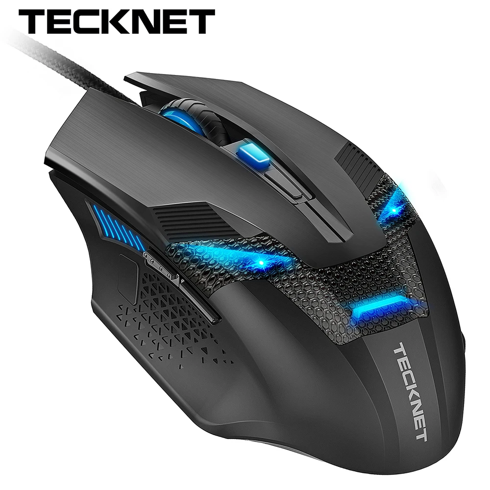 TeckNet Игровая USB Проводная мышь Регулируемая 3200 dpi эргономичная Оптическая Проводная компьютерная игровая мышь для геймера проводная мышь