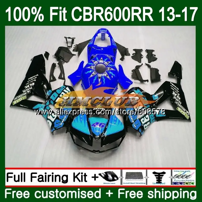

Injection For HONDA CBR600RR 2013 2014 2015 2016 2017 82CL.27 CBR 600RR 600 RR CBR600 RR F5 13 14 15 16 17 Fairing Repsol blue