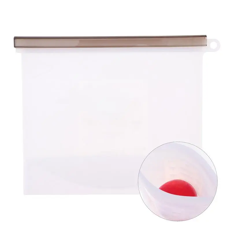 

2Pcs 1000ML Silicone Food Storage Bags Household Food Fresh-Keeping Bags White Transparent Food Preservation Bag (White)