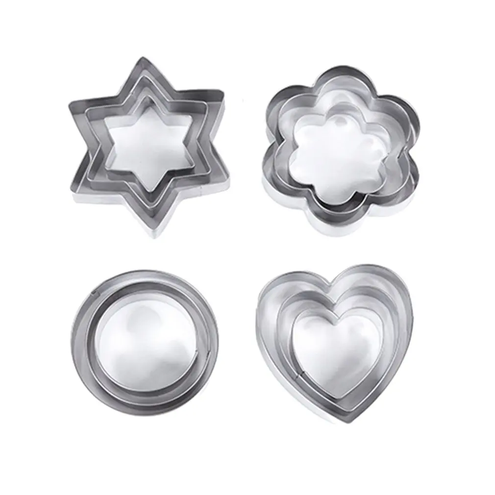 Нержавеющая сталь помадка торт выпечки формы круглое Сердце цветок звезды форма