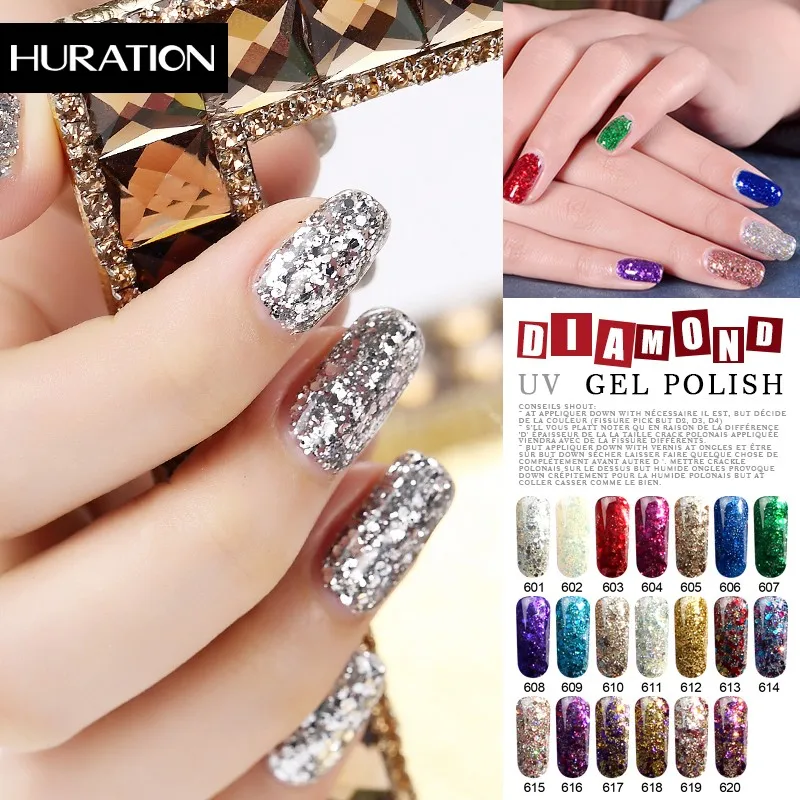 Huration 29 цветов сделай сам замачиваемый 8 мл Lucky Diamond Гель лак для ногтей ГЕЛЕВЫЙ