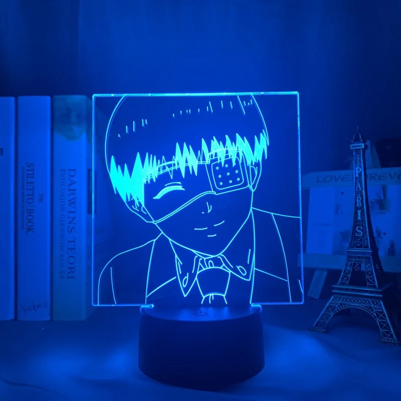 

3d Lamp Anime Tokyo Ghoul Ken Kaneki Light for Kids Bedroom Decor Night Light Birthday Gift Manga Gadget Tokyo Ghoul Lamp Kaneki