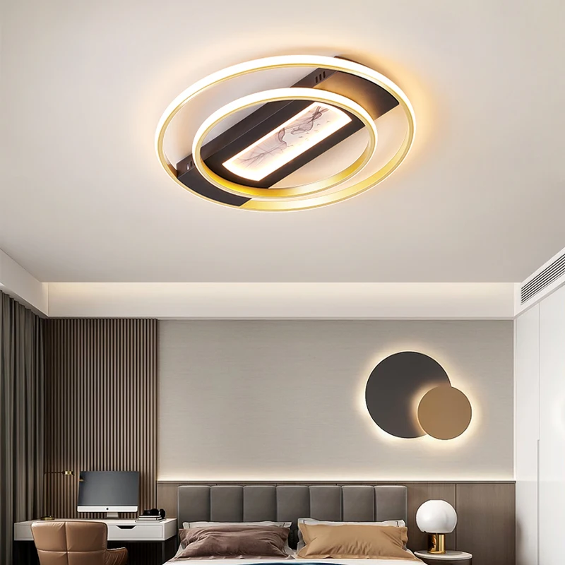 Modern Ceiling Lights Led Creative Black Gold for Hotel Living Room Bedroom Foyer Dining Table Indoor Lighting Home Decoration | Освещение