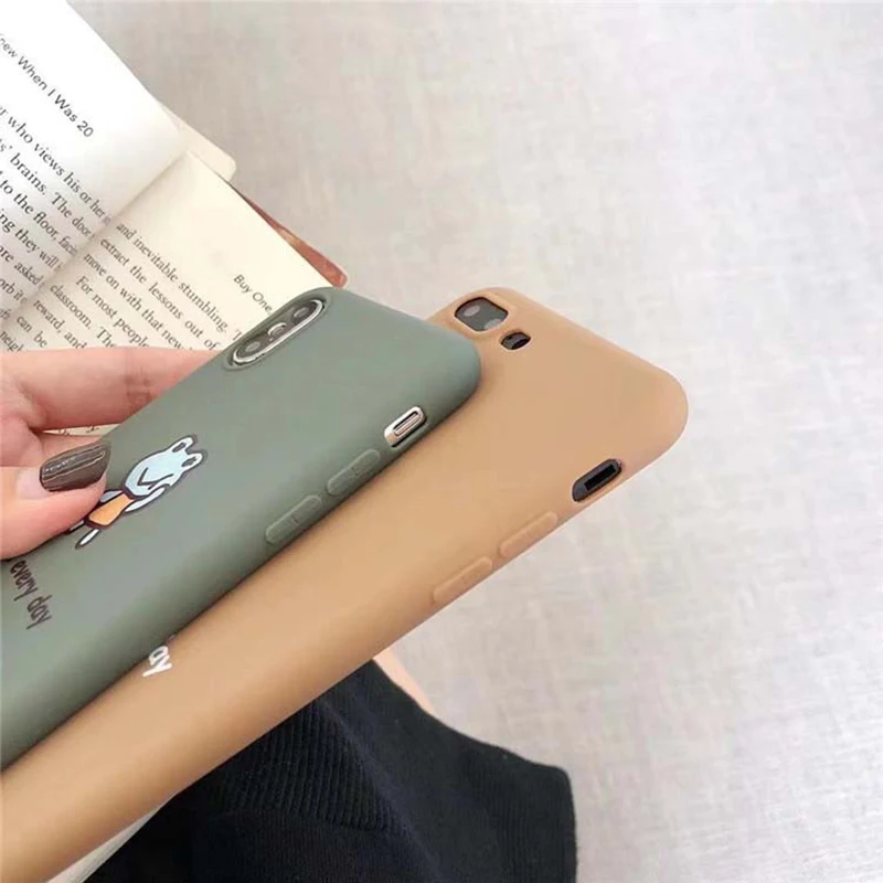 Cute Little Frog iphoneXSMax Mobile Phone Case iPhone7plus Cartoon Duck Frosted Soft Shell |