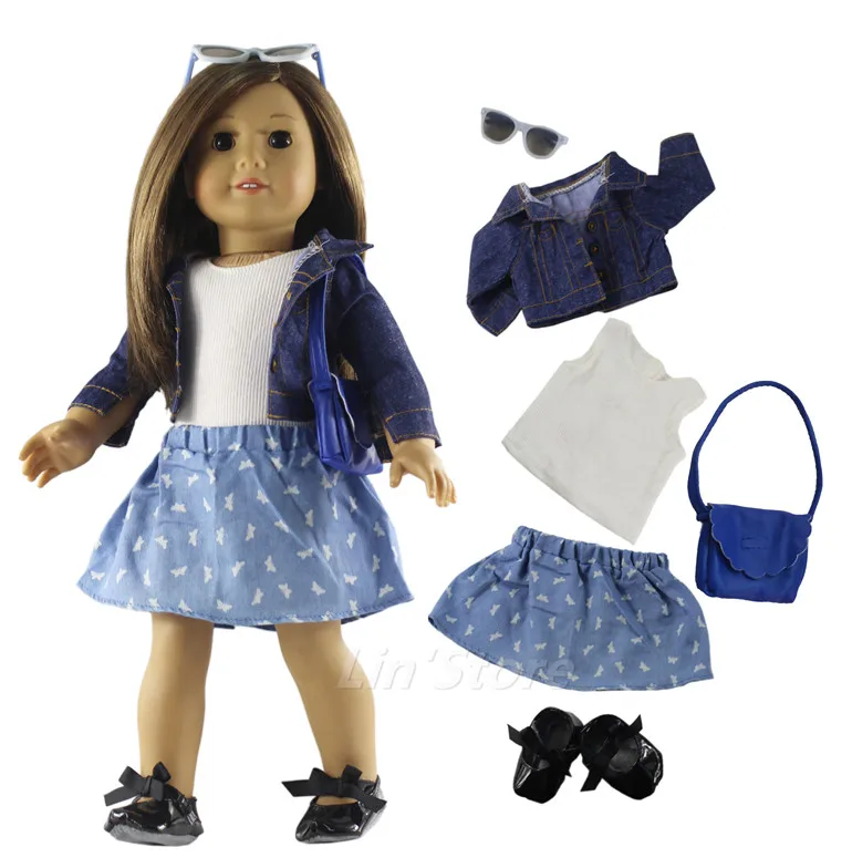 Набор из 6 предметов пальто жилет юбка сумка очки обувь для 18-дюймовой