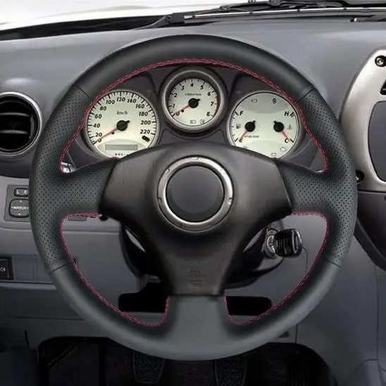 Черный кожаный чехол рулевого колеса автомобиля для Toyota RAV4 1998-2003 селика 1998-2005 Corolla